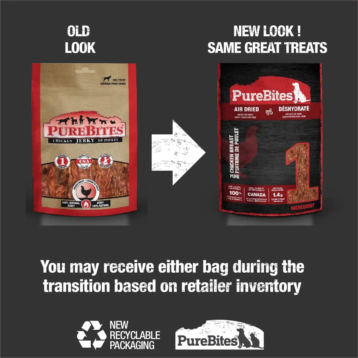 PureBites 21.1 oz Air - Dried Chicken Jerky Dog Treats, 100% Pure Chicken