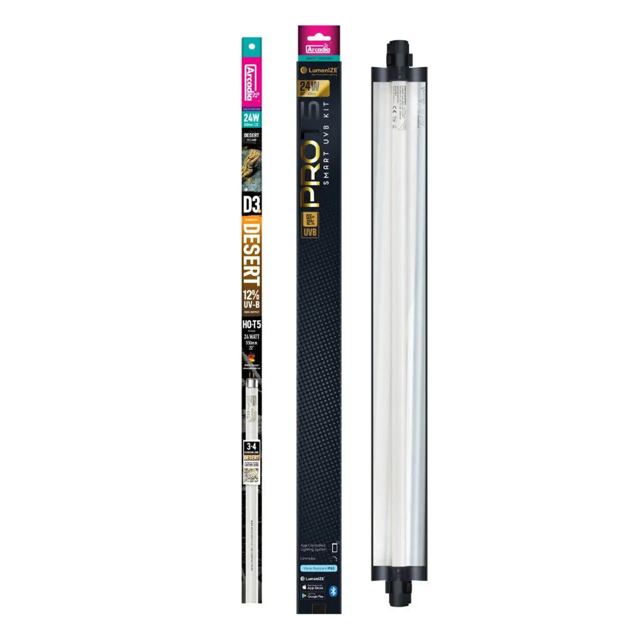 Professional LumenIZE T5 UVB Lighting Kit, D3+ Desert Variant with 12% UV - B Output