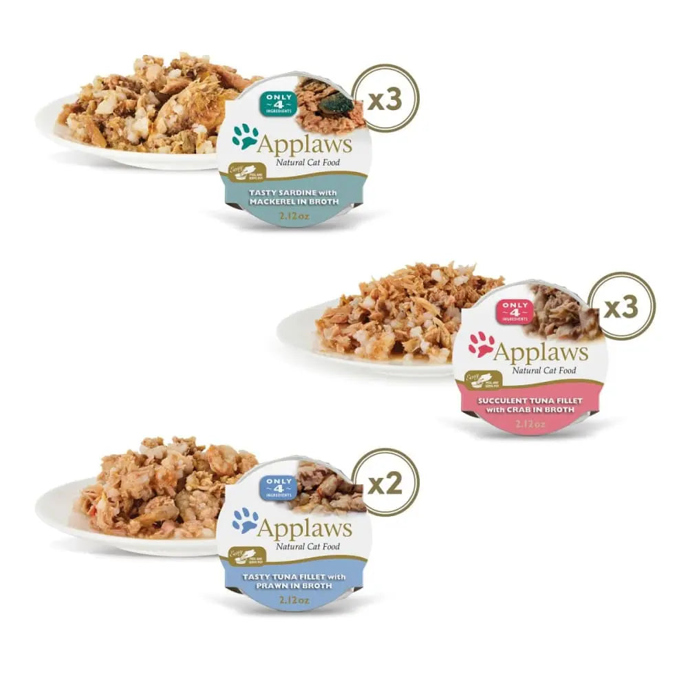 Applaws Multipack of Natural Wet Cat Food Pots - 8 x 2.12oz Fish Selection