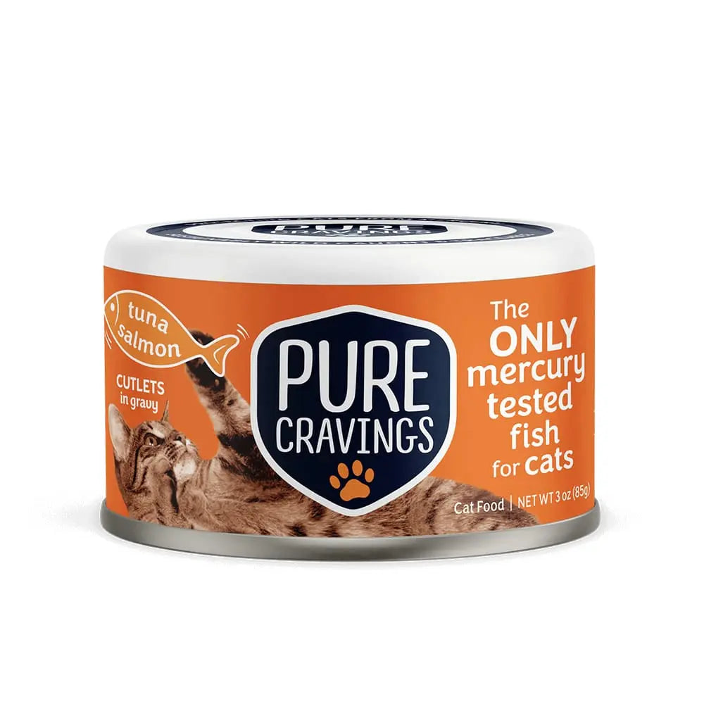 Pure Cravings: Innovative Wild Tuna & Salmon Cutlets in Gravy for Cats