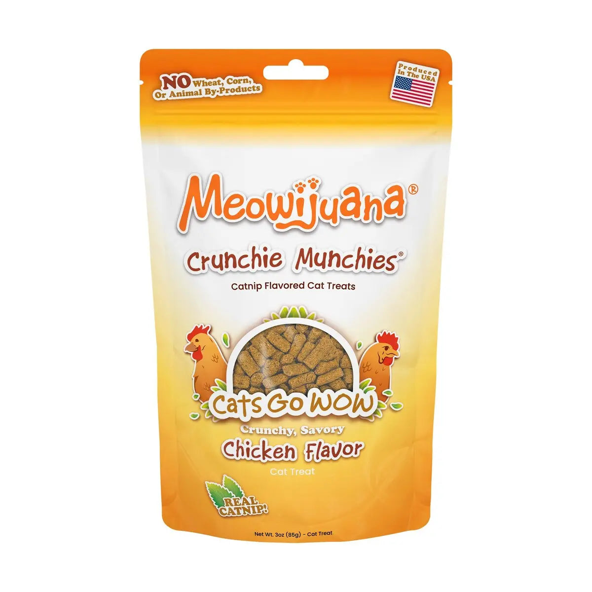 Meowijuana 3 Oz Crunchy Chicken & Catnip Flavored Cat Treats