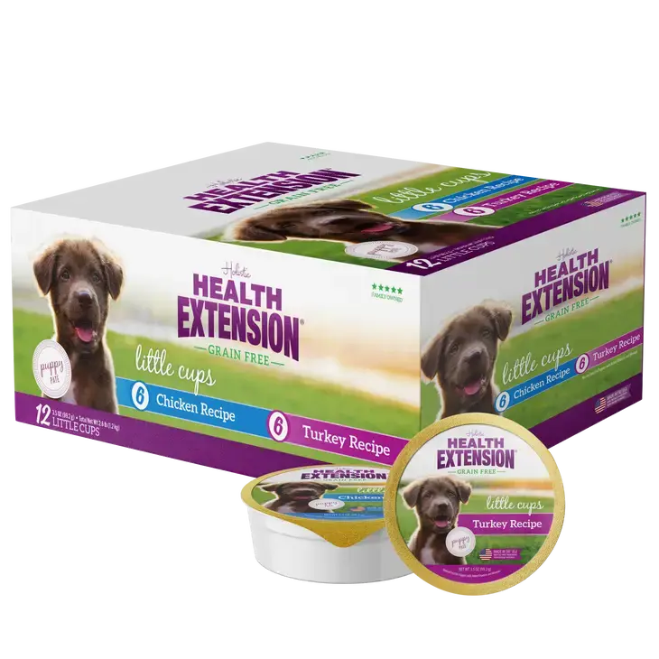 Health Extension Puppy Wet Food in Small Cups, 12 Packs of 3.5 oz