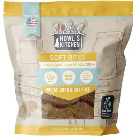 Howls Kitchen Pastrami - Flavored Soft Bites Slices for Pups