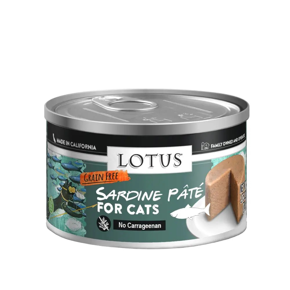 Grain-Free Sardine Pate Canned Cat Food with the Flavor of Lotus
