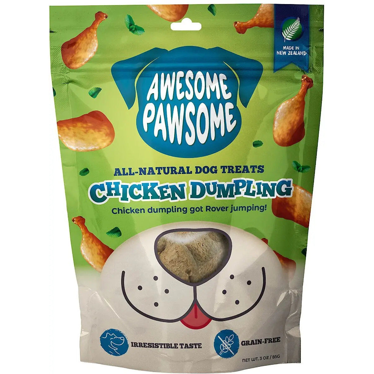 Delicious All - Natural 3oz Chicken Dumpling Dog Treats by Awesome Pawsome