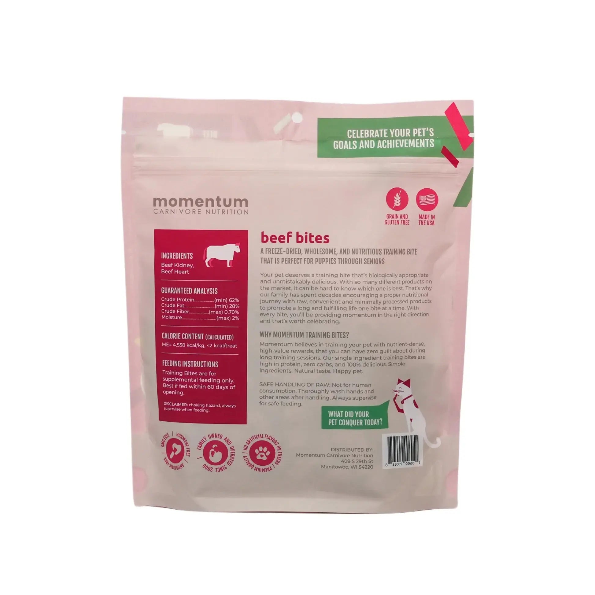 Momentum Carnivore Nutrition High - Quality Freeze - Dried Training Bites for Dogs (2.5 Ounces) Ideal for Puppies and Adult Dogs with Sensitive Stomachs