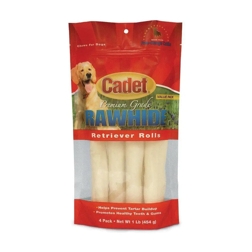 Cadet® 1 Lbs x 4 Count Premium Real Beef Hide Retriever Roll Dog Treats
