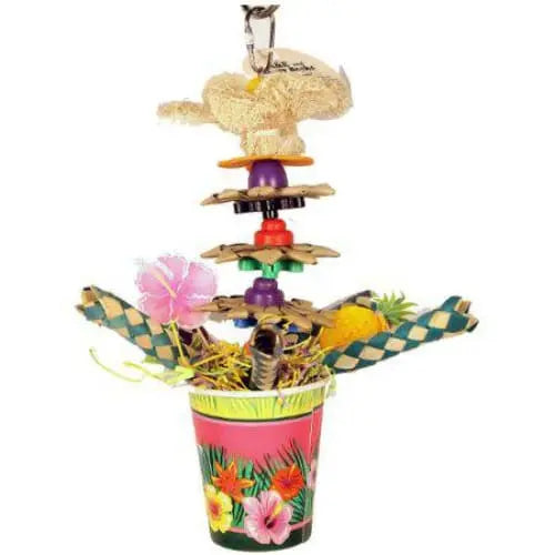 AE Cage Company's Delightful Happy Beaks Tropical Punch Cocktail Bird Toy for Feathered Companions