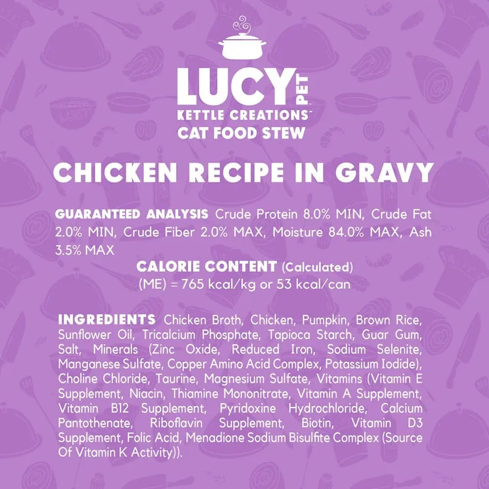 Lucy Pet Products Kettle Creations Gourmet Adult Wet Cat Food Pack of 12 Cans, Each 2.75 Ounces