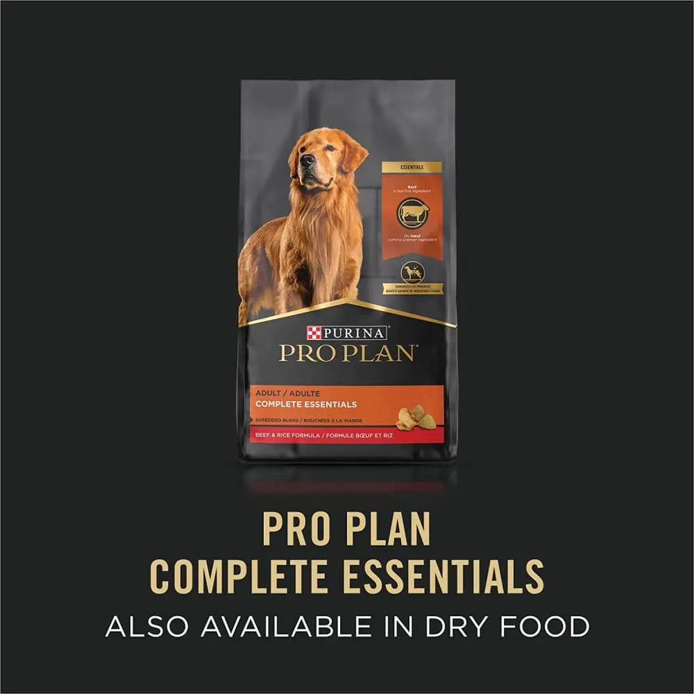 Purina Pro Plan Complete Essentials Classic Adult Wet Dog Food - Beef and Rice Entree, 12 / 13 oz Cans Pack