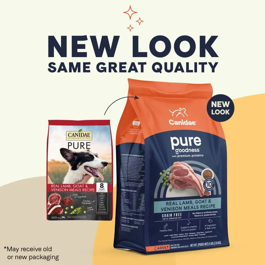 CANIDAE PURE Grain-Free Dry Dog Food with Real Lamb, Goat & Venison