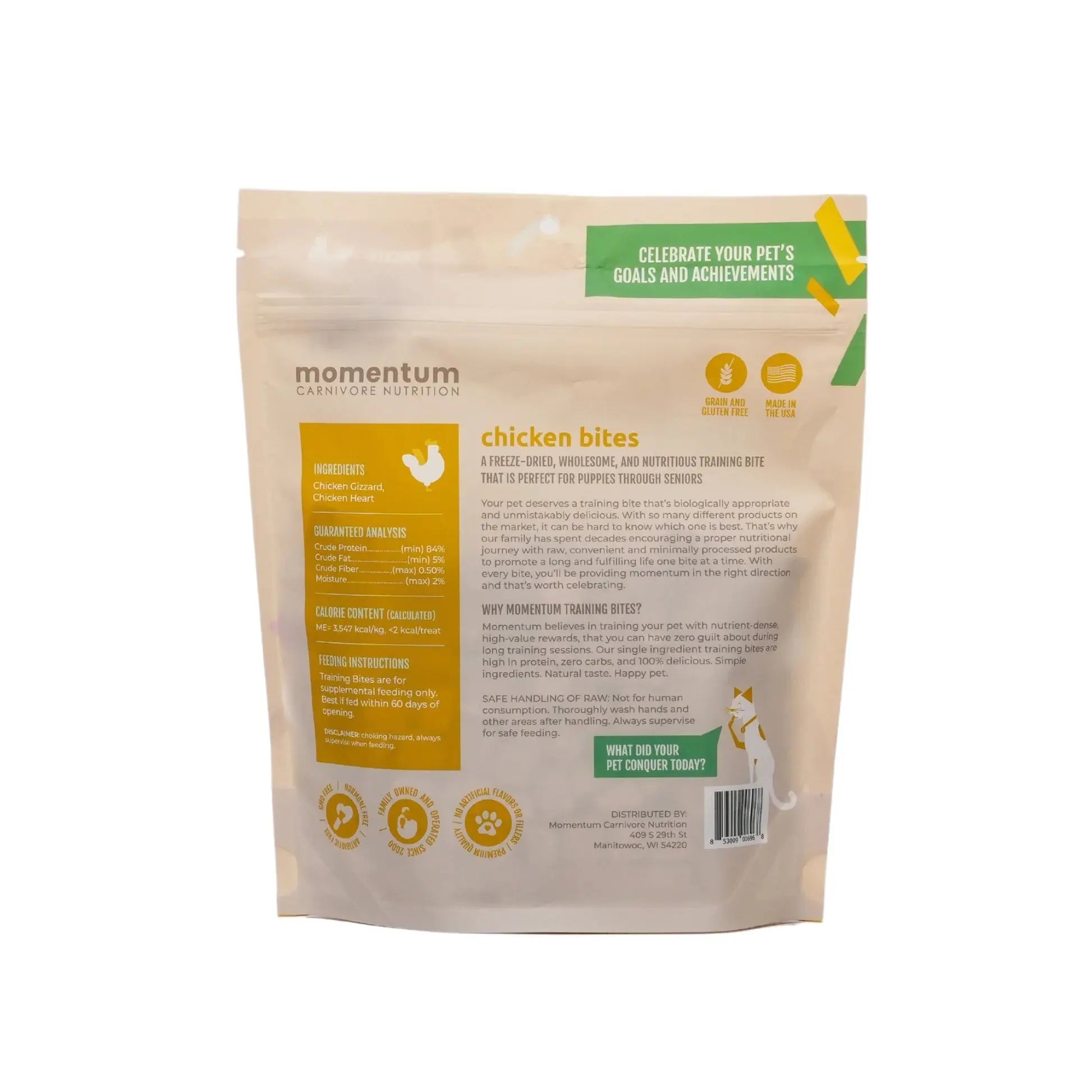 Momentum Carnivore Nutrition High - Quality Freeze - Dried Training Bites for Dogs (2.5 Ounces) Ideal for Puppies and Adult Dogs with Sensitive Stomachs