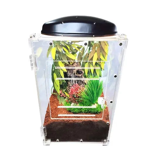 Transparent Acrylic Front-Opening Terrarium Cage for Gecko Reptile Breeding