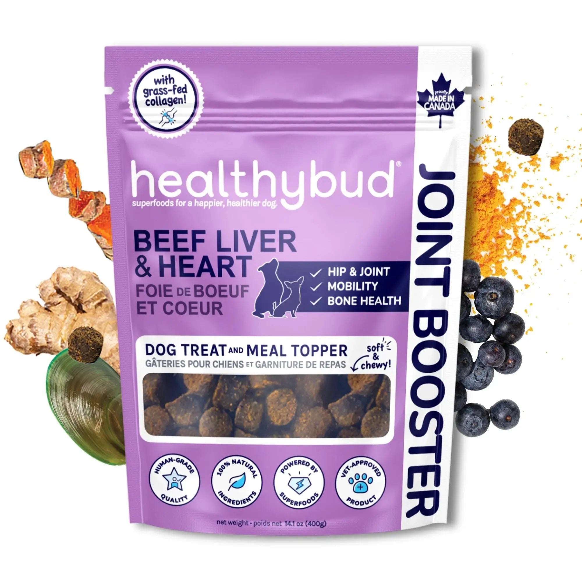 Healthybud Premium Beef-flavored Joint Booster Soft Dog Treats Specially Designed for Senior Dogs