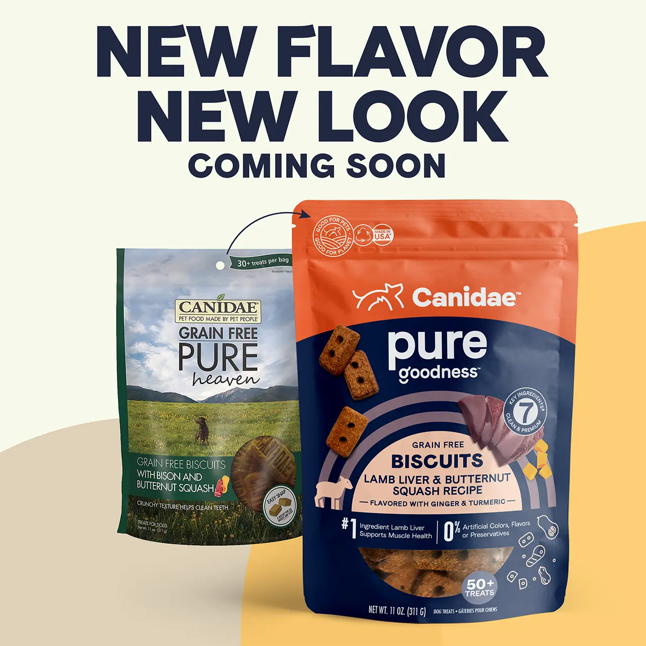 CANIDAE PURE Grain-Free Lamb Liver & Butternut Squash Dog Biscuit Treats - 11 oz