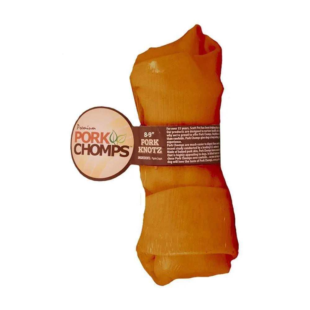 8-Inch Single Pork Roasted Knot Bone Dog Treat - Pork Chomps™