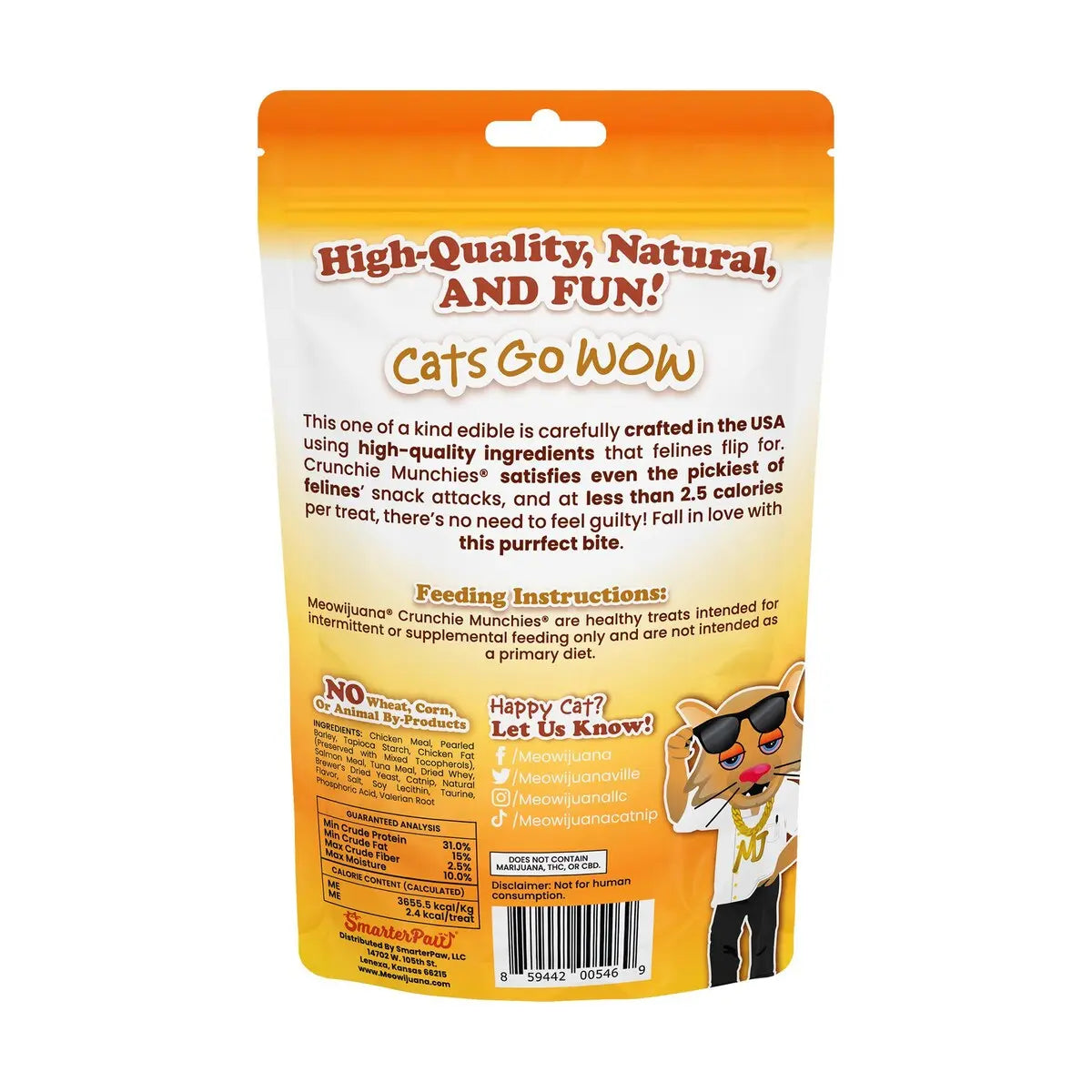 Meowijuana 3 Oz Crunchy Chicken & Catnip Flavored Cat Treats