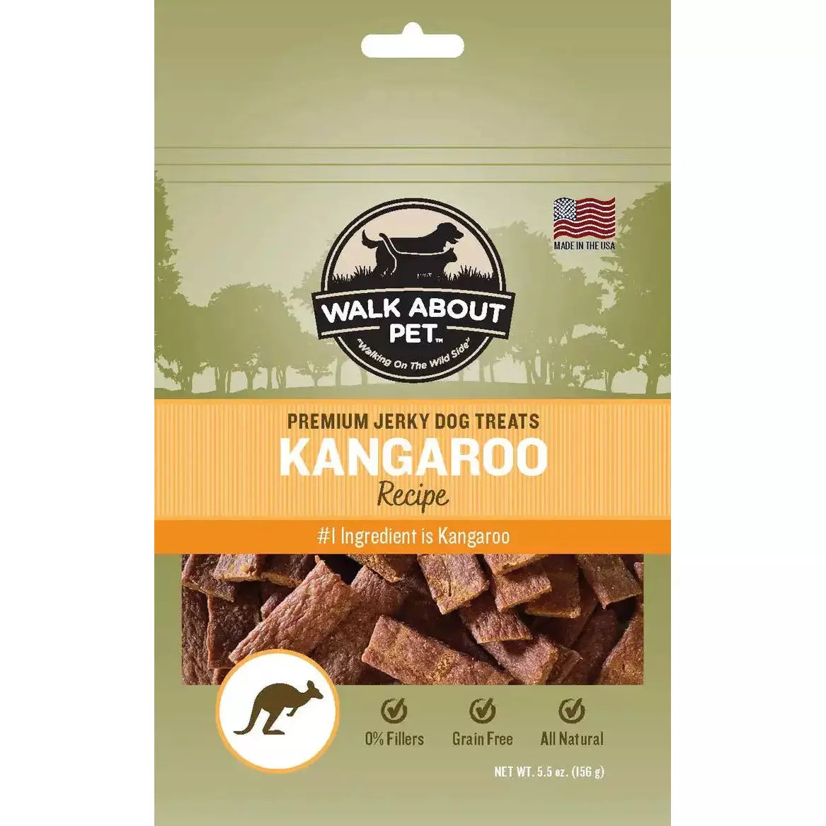 Walk About Grain - Free Kangaroo Jerky Protein - Rich Dog Treats