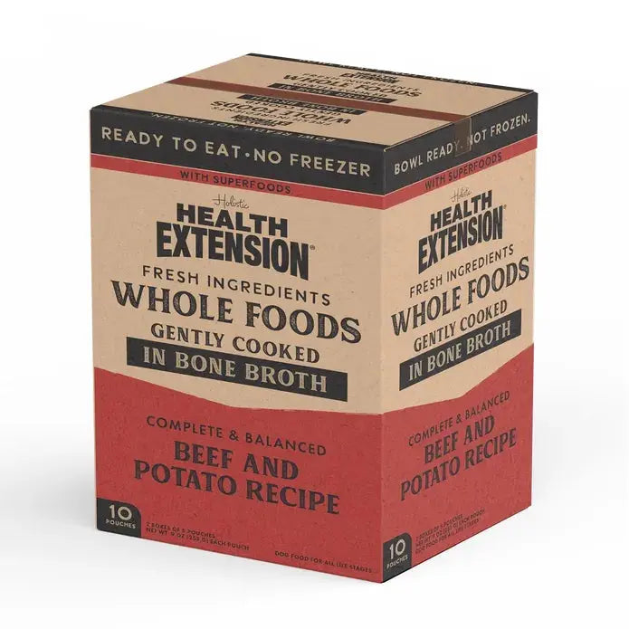 Health Extension Premium Gently Cooked Beef and Potato Recipe Dog Food Pouches - 9 Ounce Size