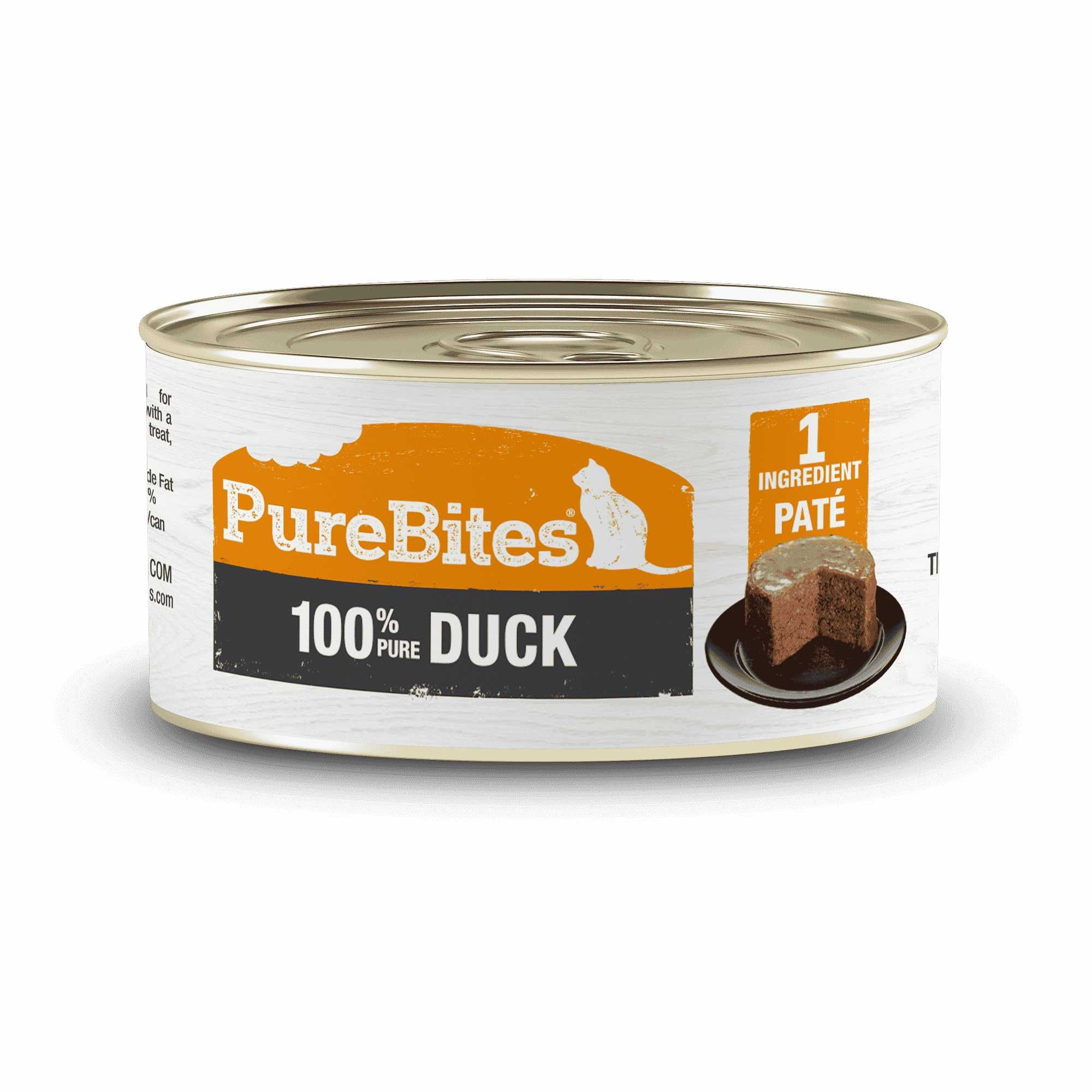 PureBites 100% Pure Duck Protein Pate Cat Food, 12 Cans of 2.5 oz