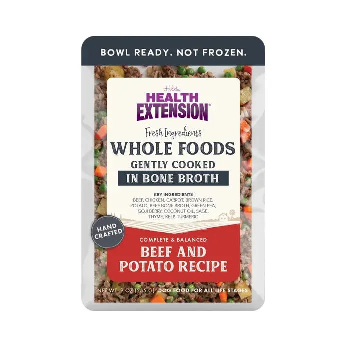 Health Extension Premium Gently Cooked Beef and Potato Recipe Dog Food Pouches - 9 Ounce Size