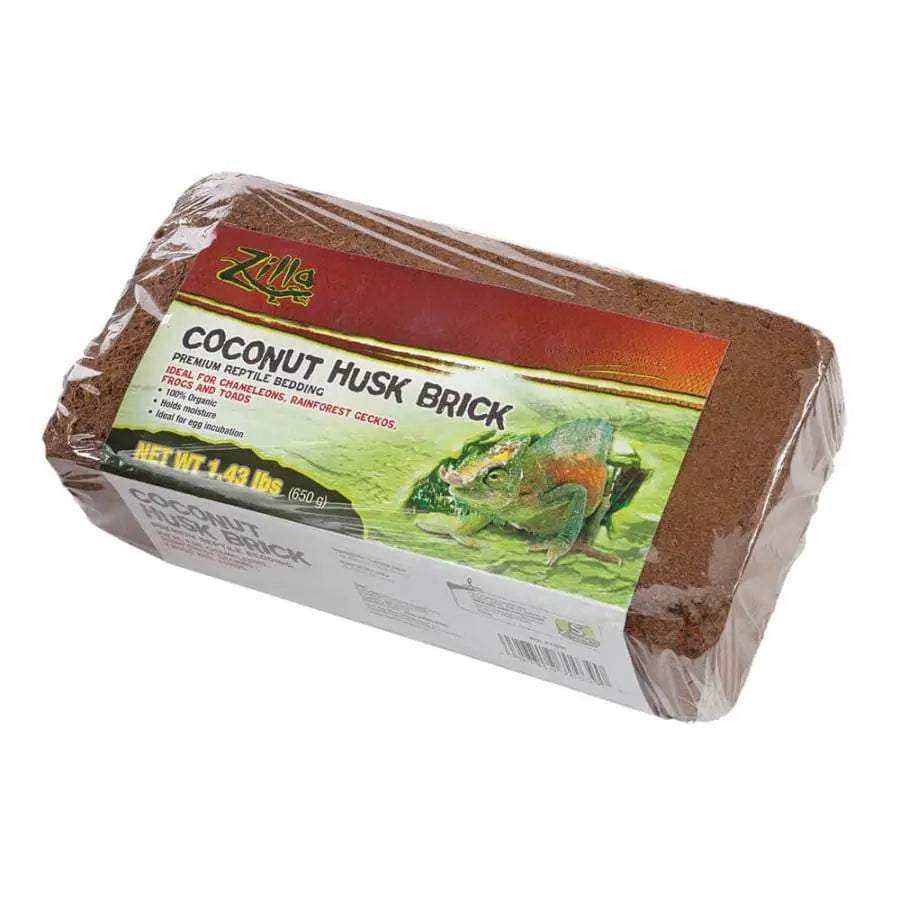 Zilla Single - Sized Compressed Coconut Husk Brick for Tropical Habitats