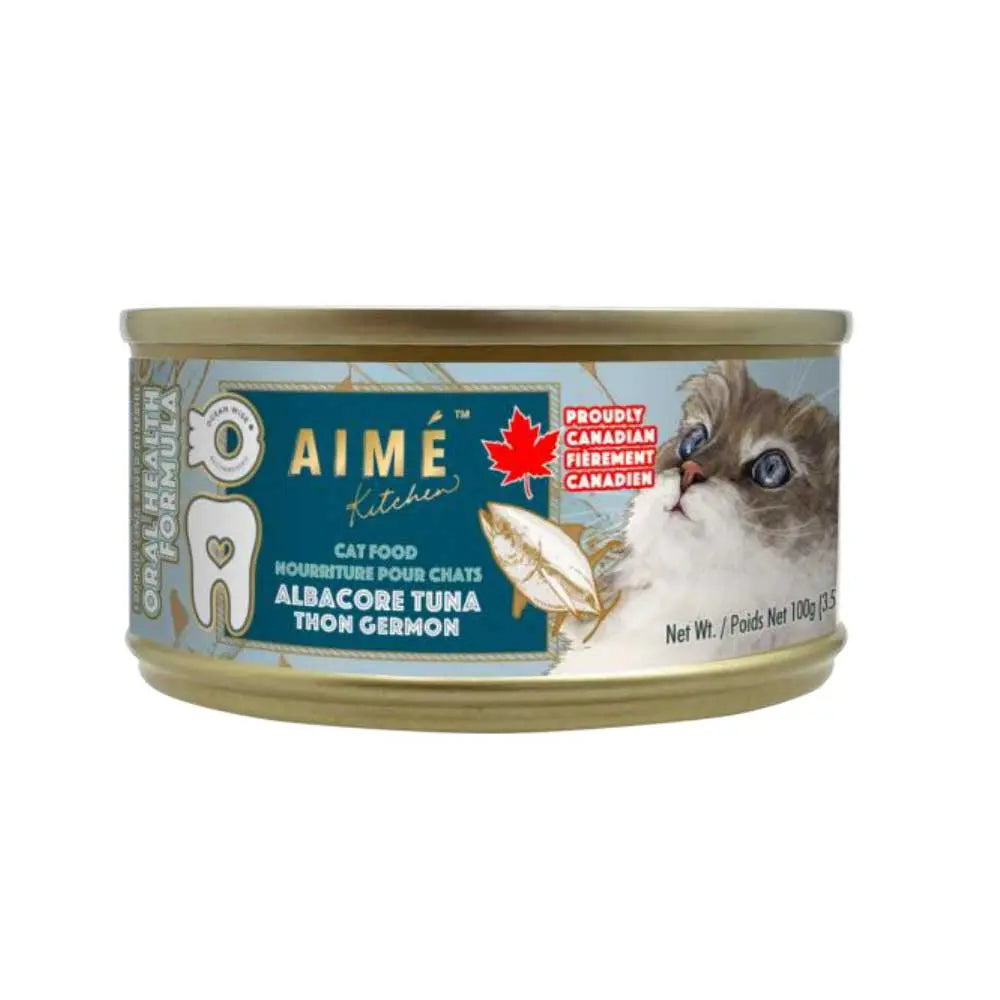 Aime Kitchen Oral Health Wet Cat Food - Minced Wild - Caught Albacore Tuna, 24 x 3.5oz