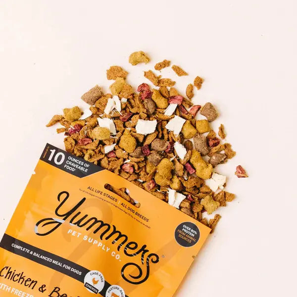 Yummers Premium Freeze - Dried Chicken and Beef Recipe Dog Food for Canine Delight