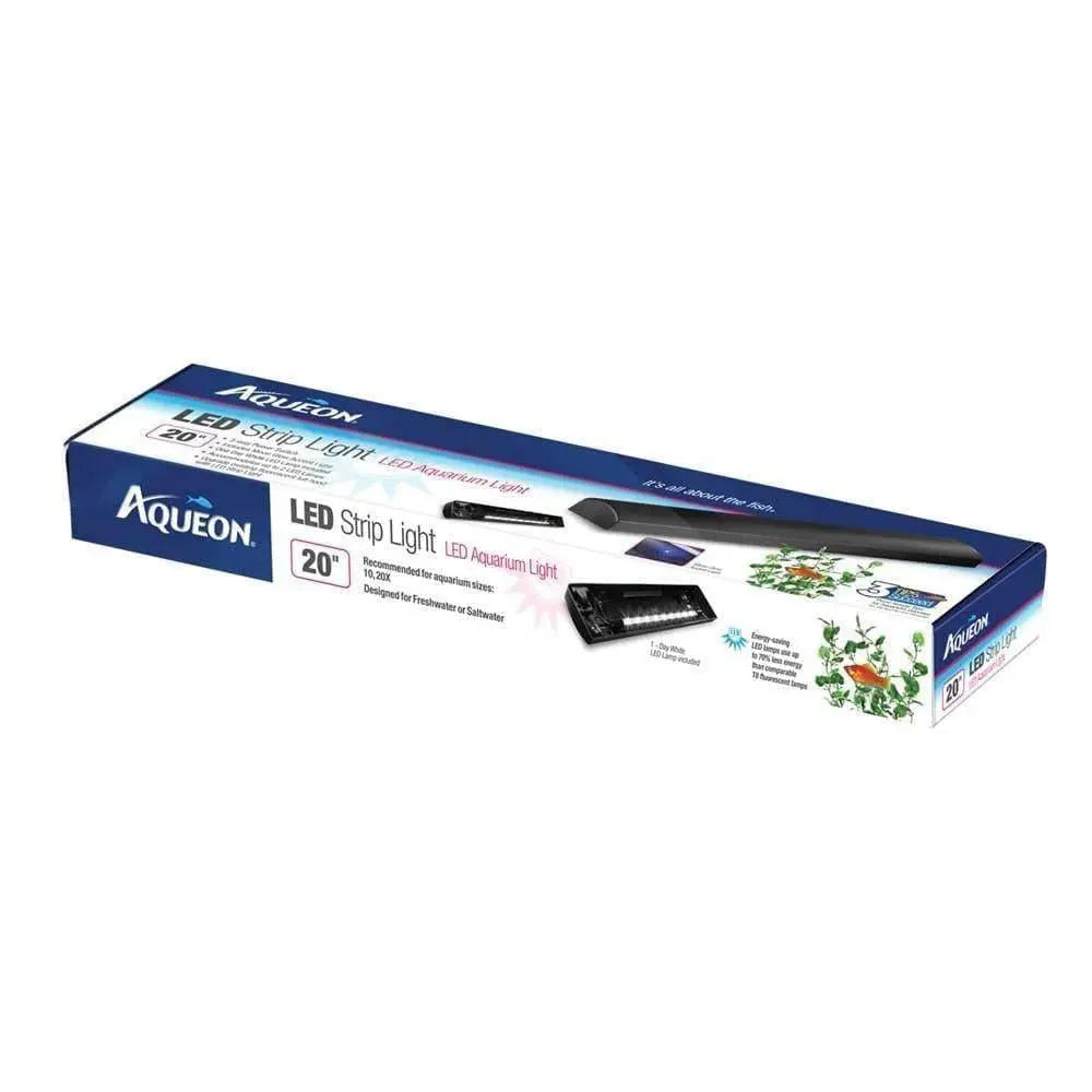 Aqueon Black Low-Profile LED Strip Light Fixture with Moon Glow