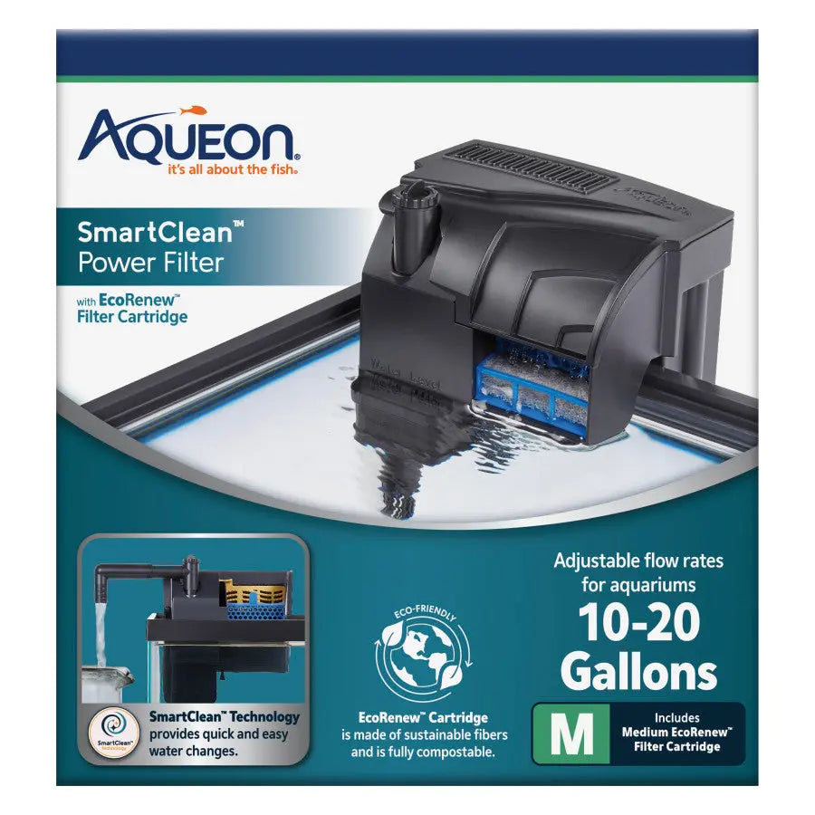Aqueon SmartClean™ Advanced Power Filter with Sustainable EcoRenew™ Cartridge