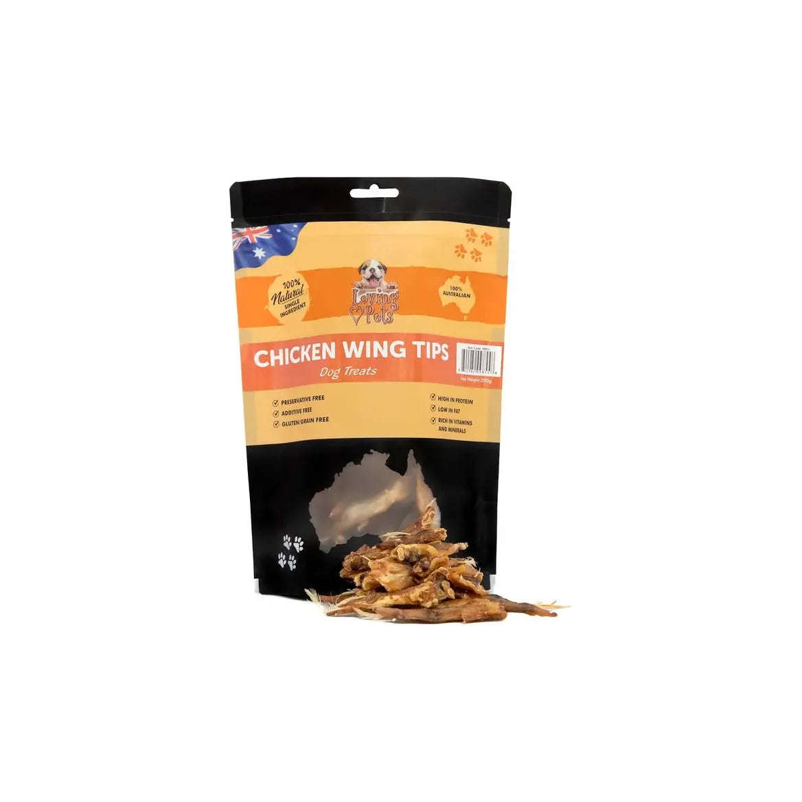 Loving Pets Australia 7.05 oz Chicken Wing Tips Crunchy Dog Treats