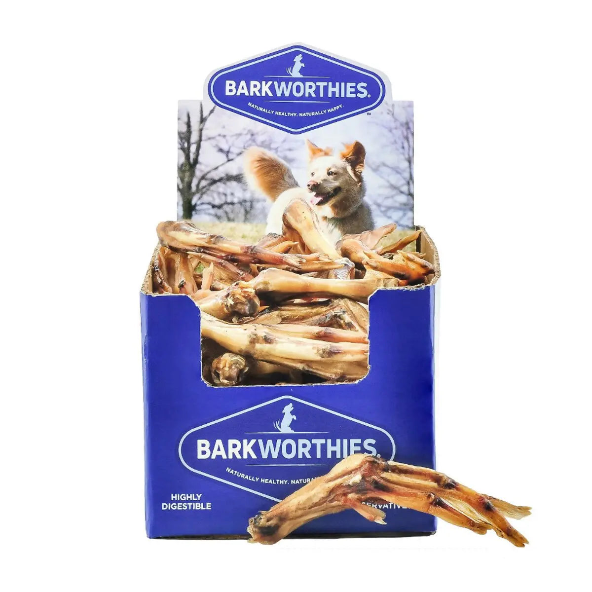 Barkworthies 50-Piece Case of All-Natural Duck Feet Dog Treats