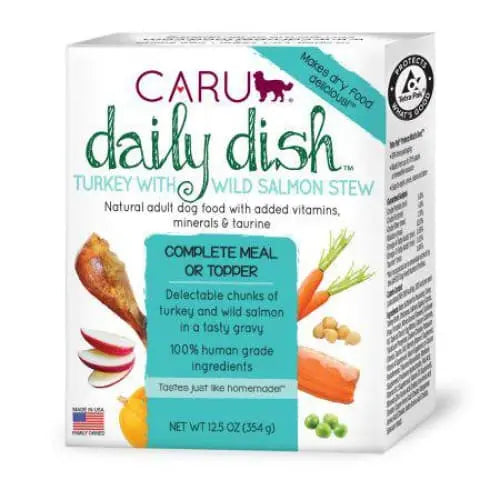 Caru Daily Dish Gourmet Real Turkey and Salmon Stew - Premium Pet Food for Dogs