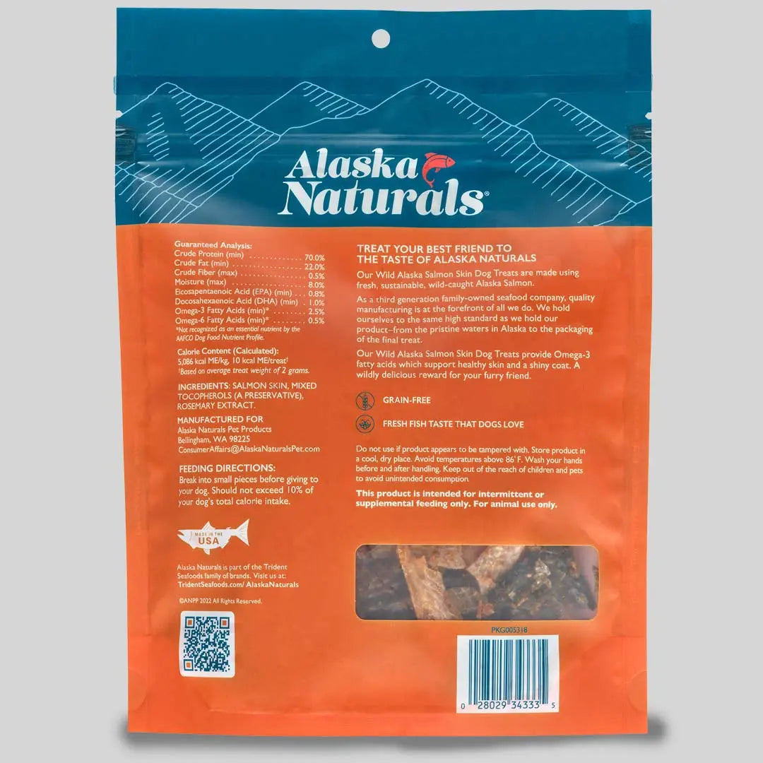 Alaska Naturals 4oz Wild - Caught Salmon Skins Dog Treats