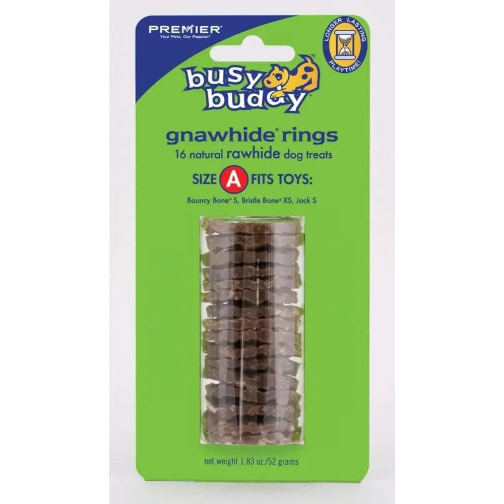 Busy Buddy Natural Rawhide Treat Refill Rings for Bouncy & Bristle Bones