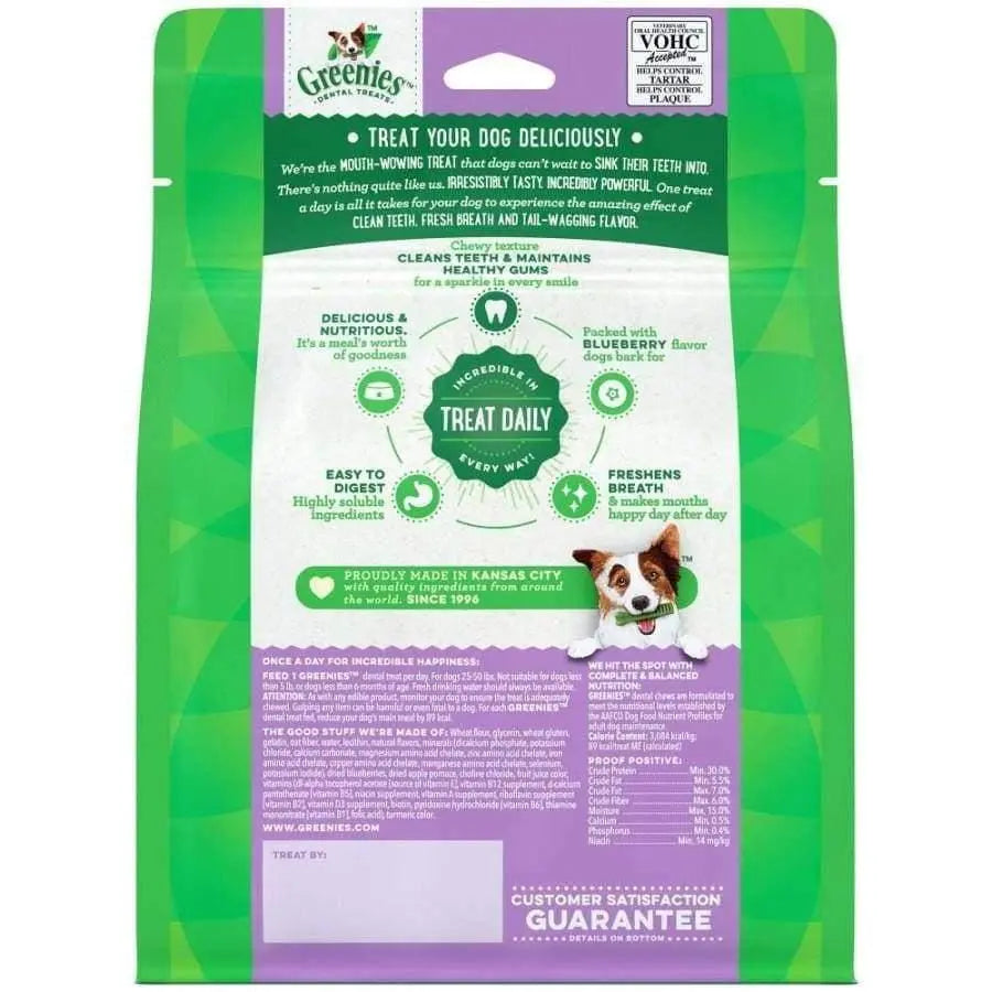 12 oz Greenies Canine Dental Treats with Blueberry Flavor for Optimal Oral Health