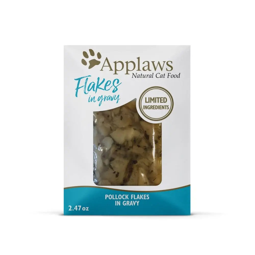 Applaws 2.47oz Pouch Natural Wet Cat Food with Pollock Flakes in Gravy, 12-Pack