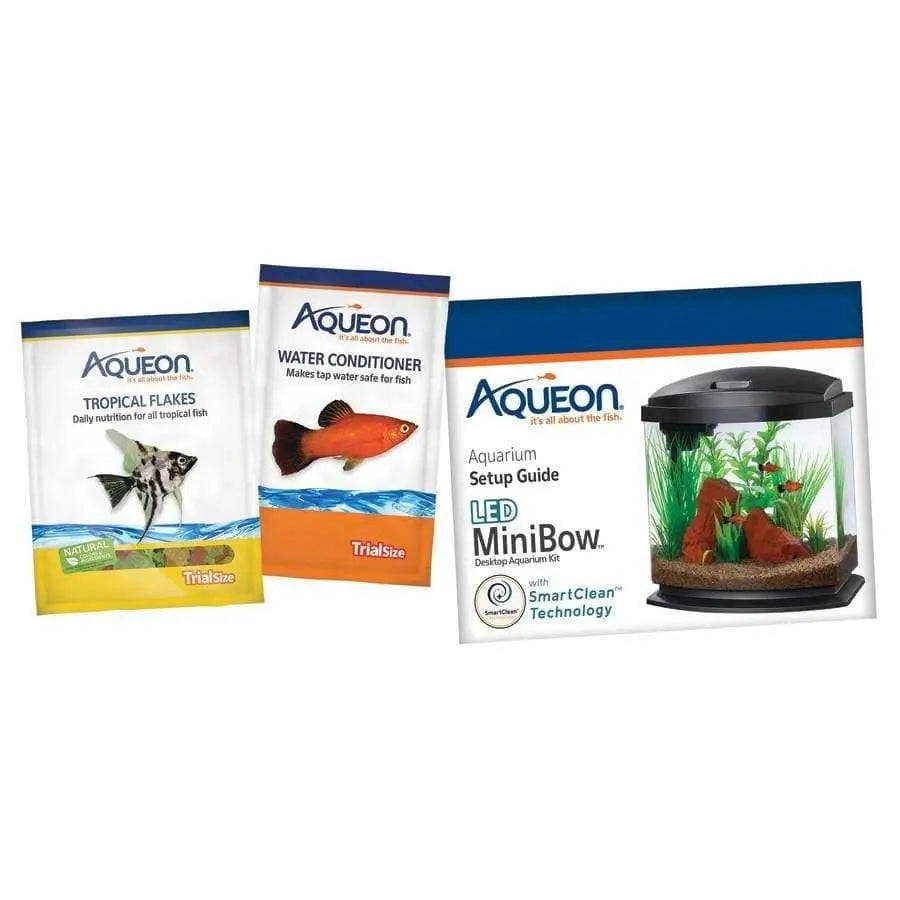 Aqueon Brand LED MiniBow™ Desktop Fish Aquarium Kit Featuring SmartClean™ Advanced Water - Changing Technology