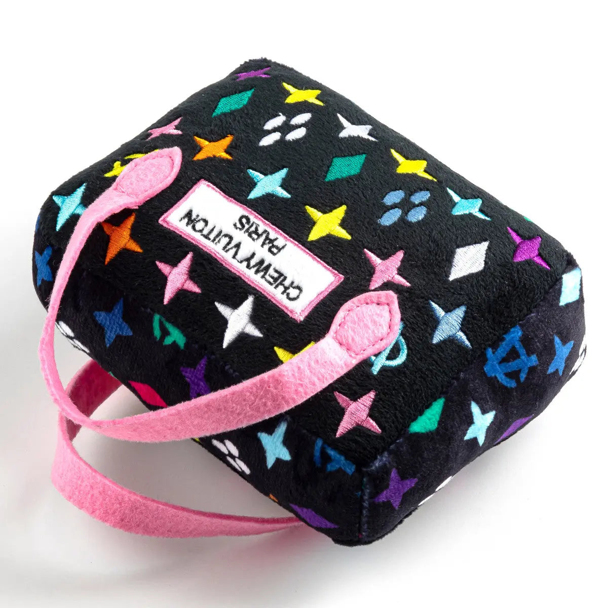 Haute Diggity Dog Luxury Black Monogrammed Chewy Vuiton Style Dog Plush Toy