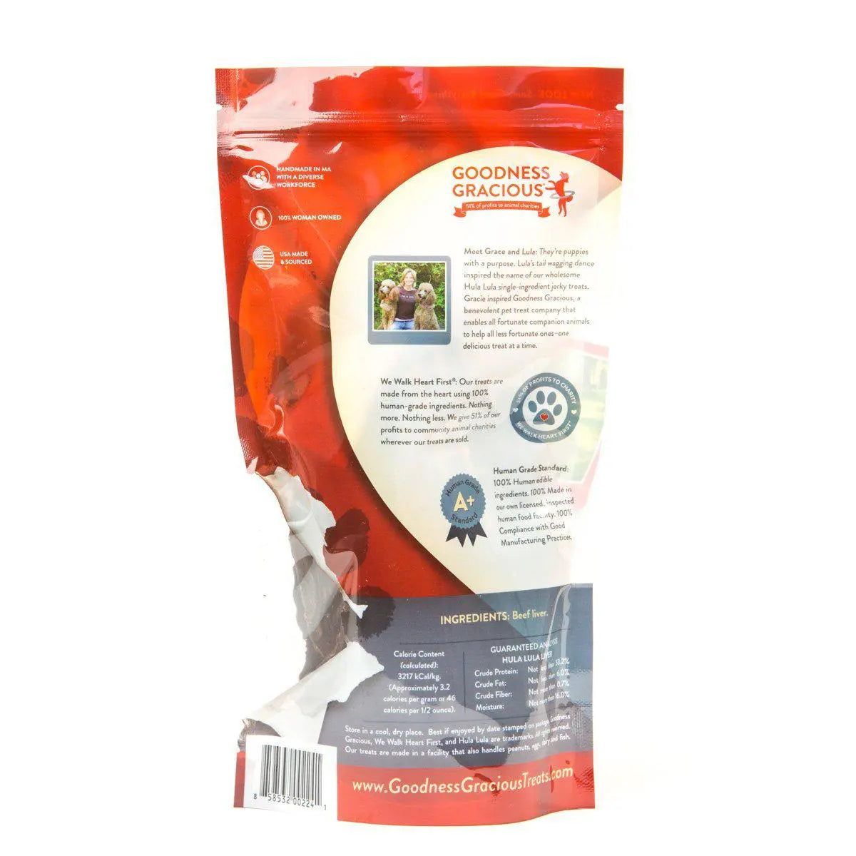 Goodness Gracious 5oz Human - Grade Hula Lula Beef Liver Jerky for Dogs