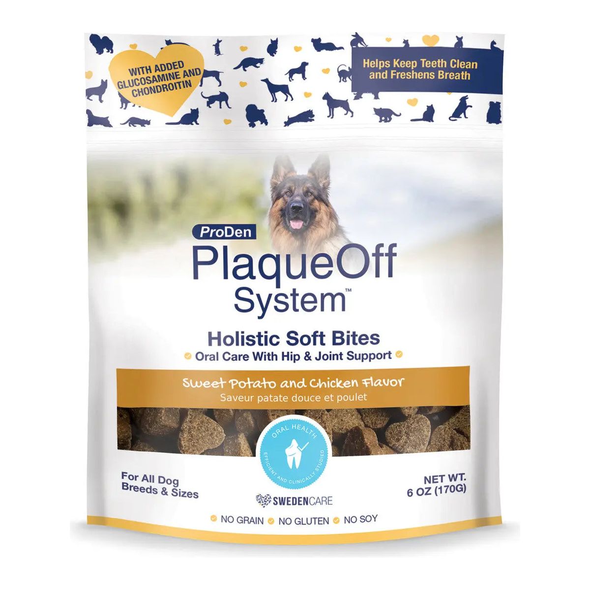 PlaqueOff Holistic Oral & Hip Joint Soft Bites for Dogs