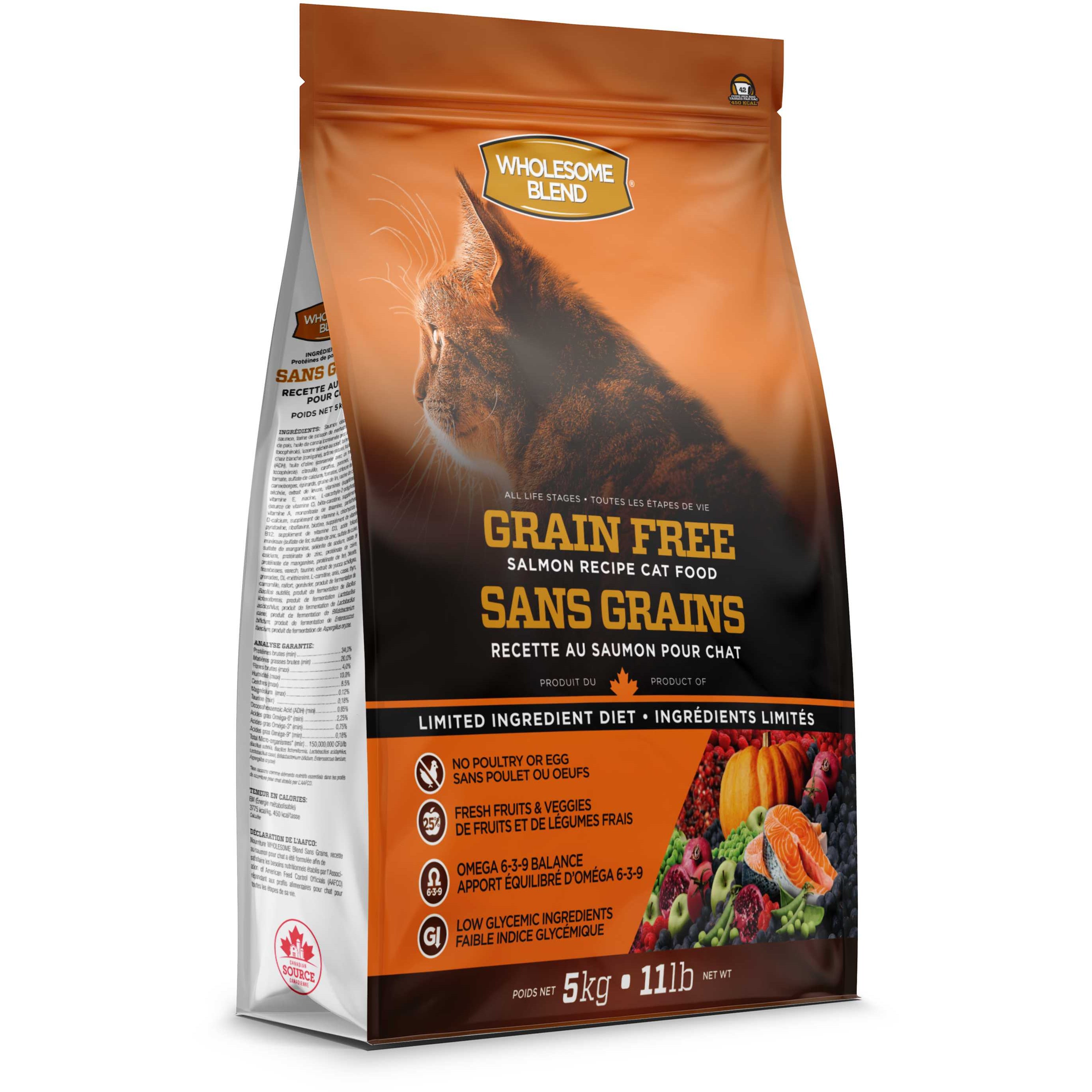 Wholesome and Nutritious Grain-Free Dry Cat Food with Salmon for Feline Well-being