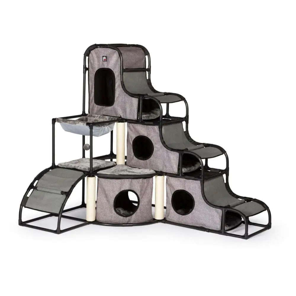Prevue Pet Products Gray Print Catville Multi - level Cat Tower