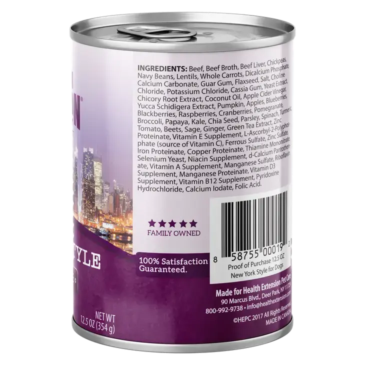 Healthy Grain-Free New York Style Wet Dog Food with Premium Beef Recipe