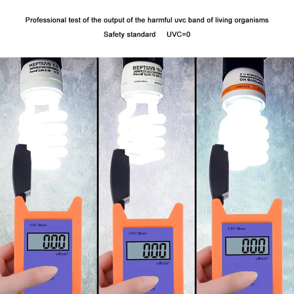 Professional Handheld UV Radiation Meter for UVC Luminosity Measurement in Terrariums