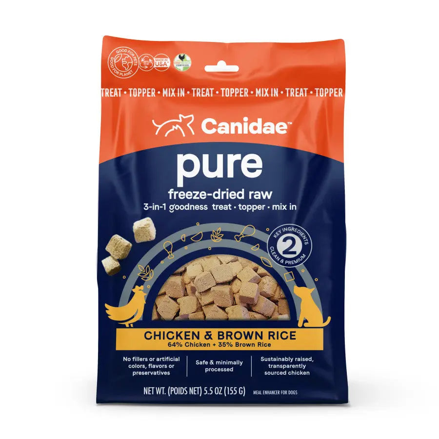 CANIDAE PURE Goodness High - Quality Freeze - Dried Raw Canine 3 - in - 1 Treat, Topper, or Mix - In with 5.5 Ounces