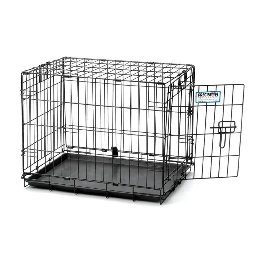 Precision Pet Products High - Quality ProValu Single - Door Wire Dog Crate with Hard - Sided Design in Stylish Black Color