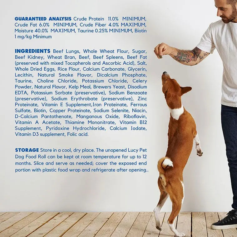 Lucy Pet Brand Premium Dog Food Roll with Beef Flavor for Canine Nutrition