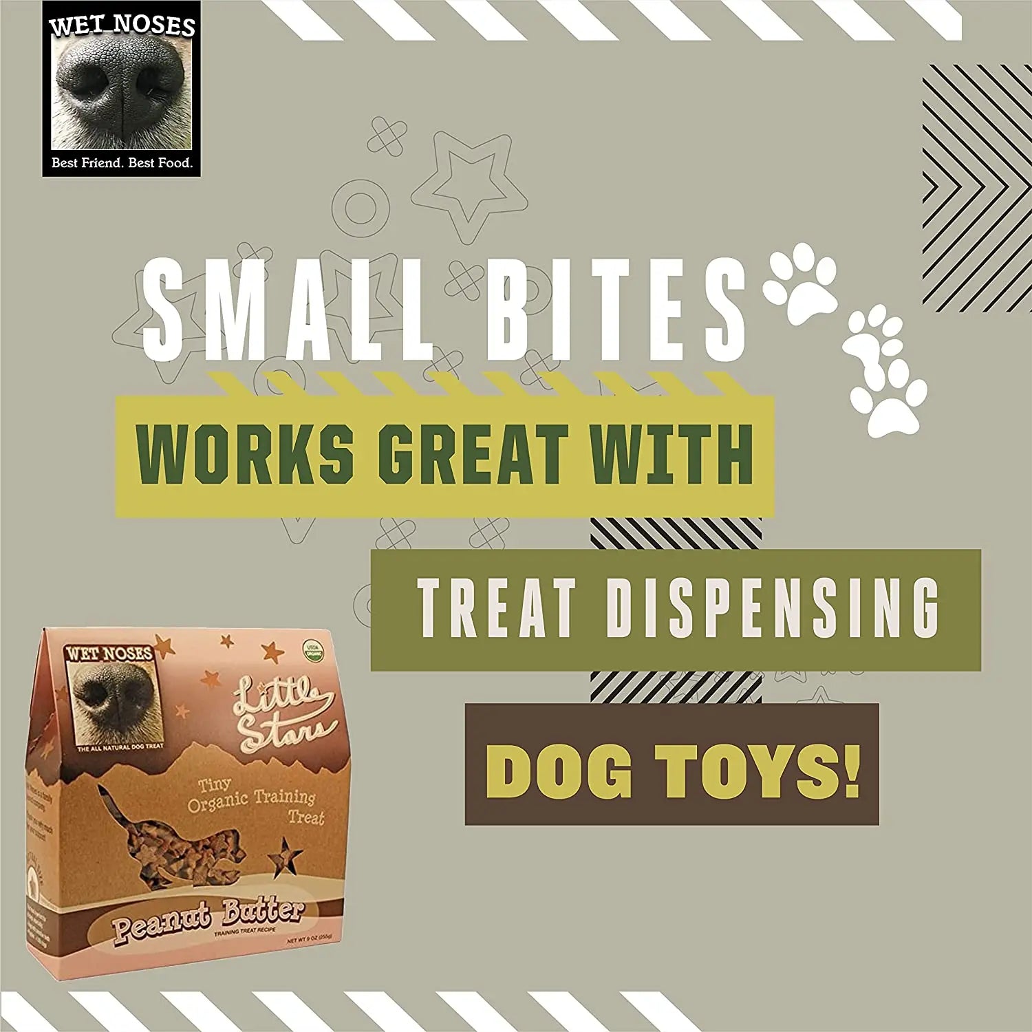Organic Small-Sized Dog Training Treats - Wet Noses Little Stars, 9 Ounce Package