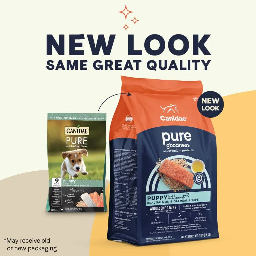 CANIDAE PURE Puppy Dry Dog Food - Real Salmon & Oatmeal Recipe with Wholesome Grains